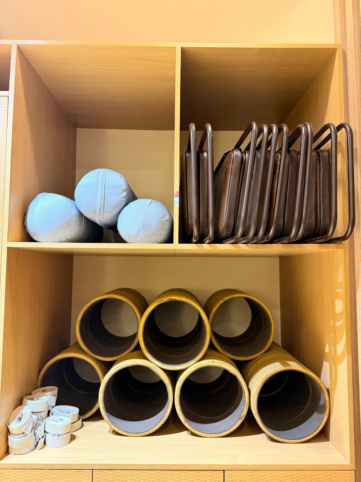 Yoga mats and props storage