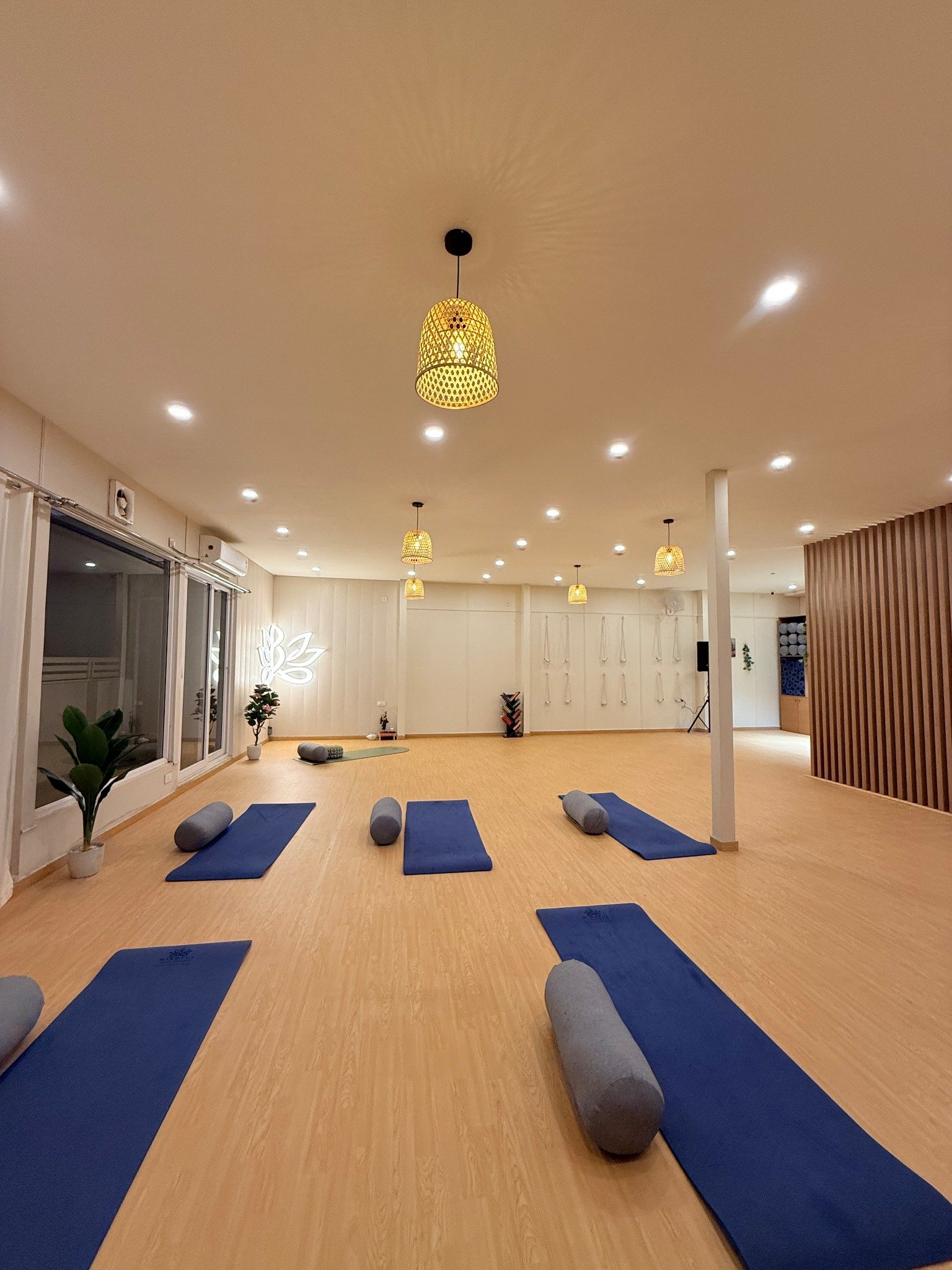Personalized yoga guidance inside the studio